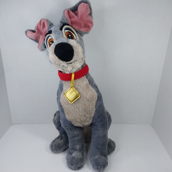 Disney Other - Disney Store Original Plush Tramp Dog Stuffed Animal Lady and the Tramp Gray 17"
